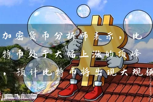 加密货币分析师表示，比特币处于大幅上涨的顶峰，预计比特币将出现大规模突破