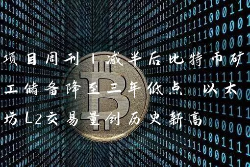 项目周刊丨减半后比特币矿工储备降至三年低点 以太坊L2交易量创历史新高
