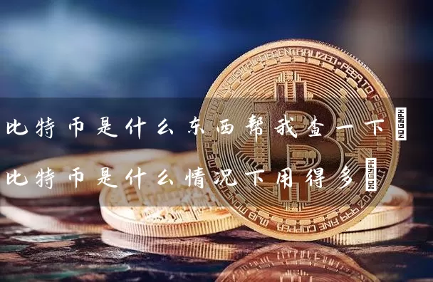 比特币是什么东西帮我查一下(比特币是什么情况下用得多)