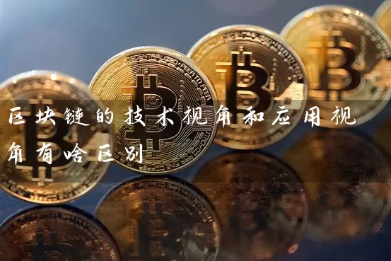 区块链的技术视角和应用视角有啥区别