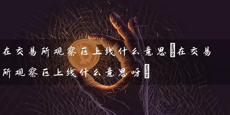在交易所观察区上线什么意思(在交易所观察区上线什么意思呀)