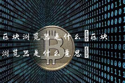 区块浏览器是什么(区块浏览器是什么意思)
