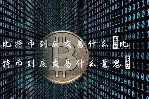 比特币到底交易什么(比特币到底交易什么意思)