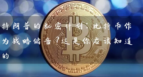 特朗普的秘密计划：比特币作为战略储备？这是你应该知道的