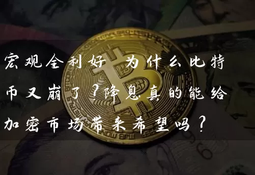 宏观全利好 为什么比特币又崩了？降息真的能给加密市场带来希望吗？