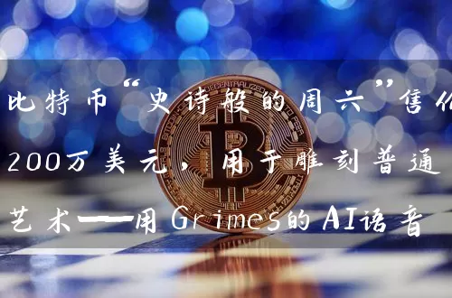 比特币“史诗般的周六”售价200万美元，用于雕刻普通艺术——用Grimes的AI语音