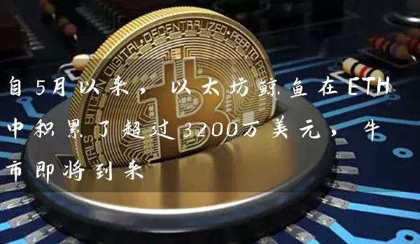 自5月以来，以太坊鲸鱼在ETH中积累了超过3200万美元，牛市即将到来