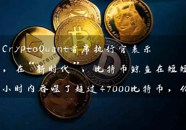 CryptoQuant首席执行官表示，在“新时代”，比特币鲸鱼在短短24小时内吞噬了超过47000比特币，价值2967768000美元