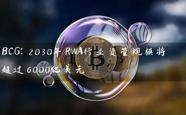 BCG：2030年RWA行业资管规模将超过6000亿美元